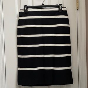 Talbot’s Black and White Striped Pencil Skirt